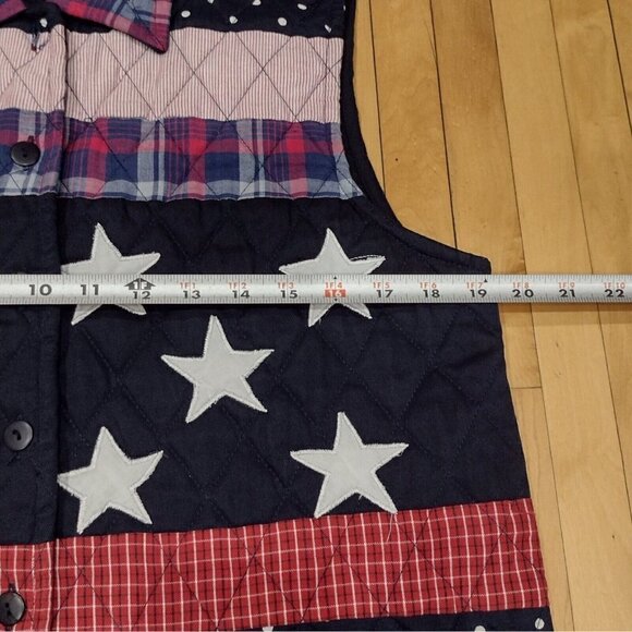 Dont Mess With Texas Vest Womens Medium Quilted Patriotic Vest Stars Stripes - Picture 7 of 8